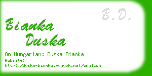 bianka duska business card